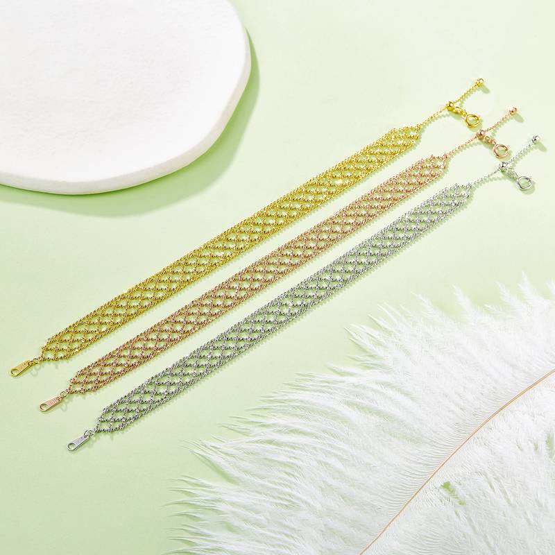 B004款S925银镀18K金意大利编织蕾丝款Bracelet