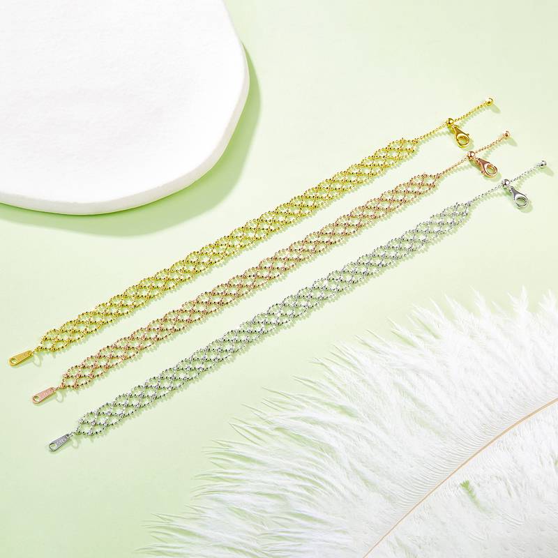 B005款S925银镀18K金意大利编织蕾丝款Bracelet