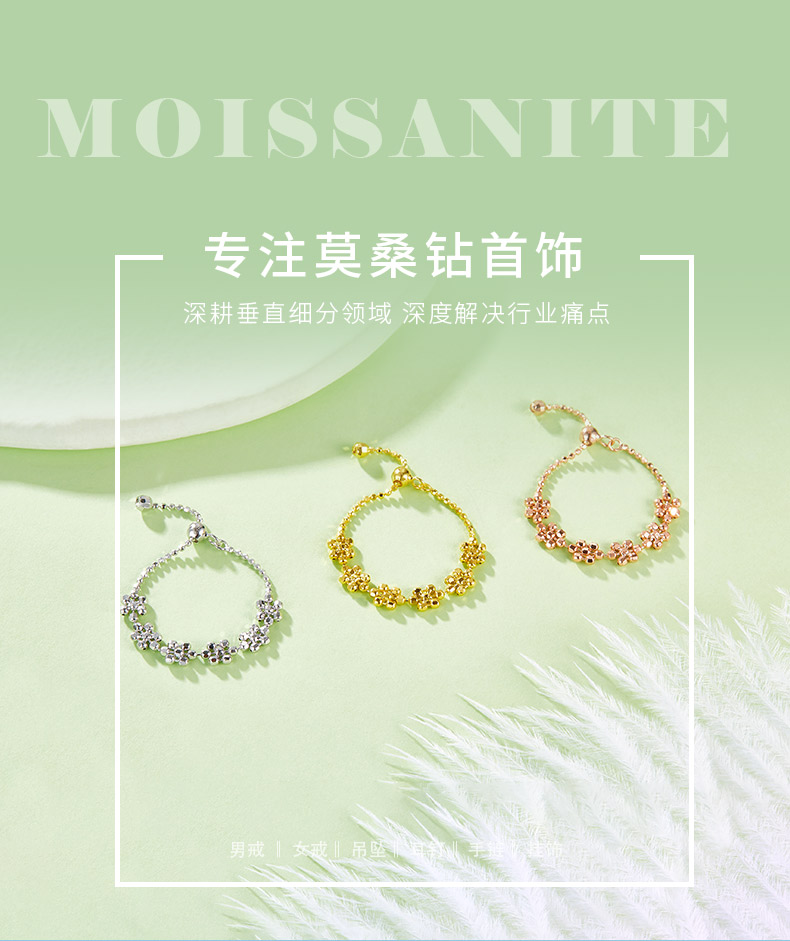 R003款S925银镀18K金意大利编织蕾丝款可调节戒指 - 1