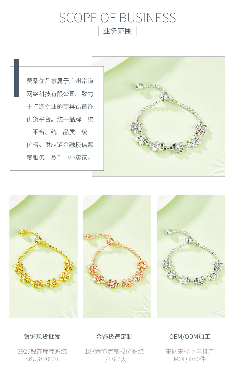 R003款S925银镀18K金意大利编织蕾丝款可调节戒指 - 3