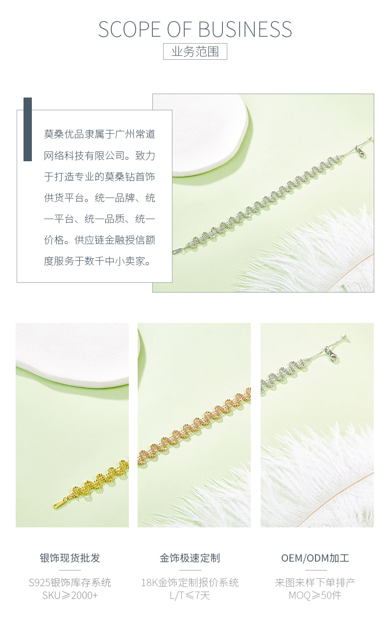 B002款S925银镀18K金意大利编织蕾丝款手链 - 3