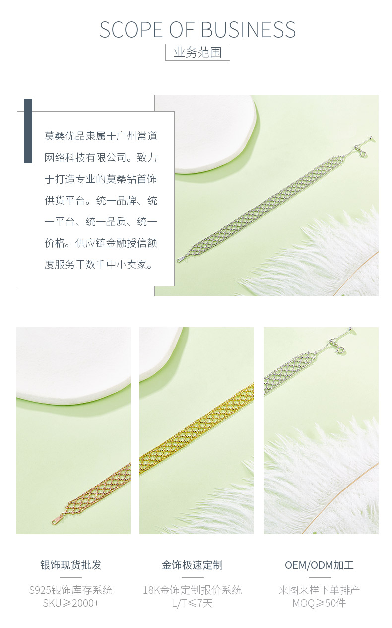 B004款S925银镀18K金意大利编织蕾丝款手链 - 3