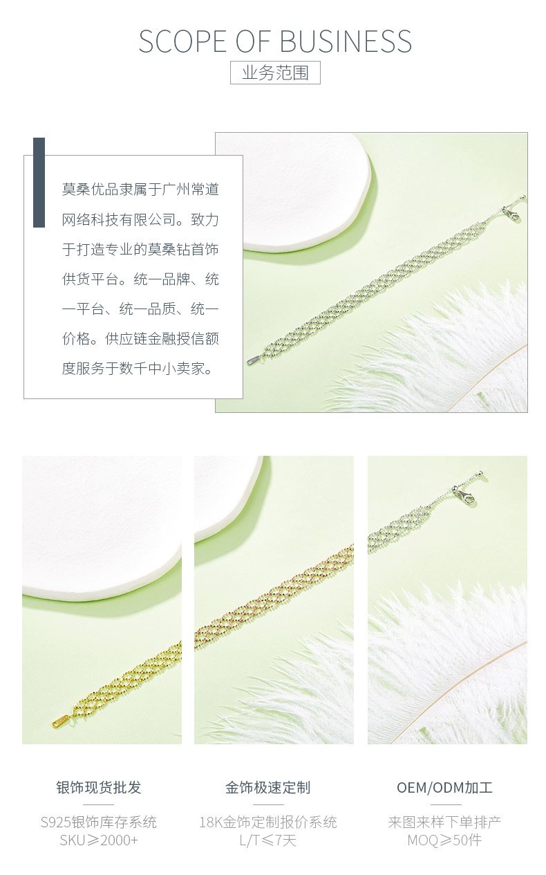 B005款S925银镀18K金意大利编织蕾丝款手链 - 3