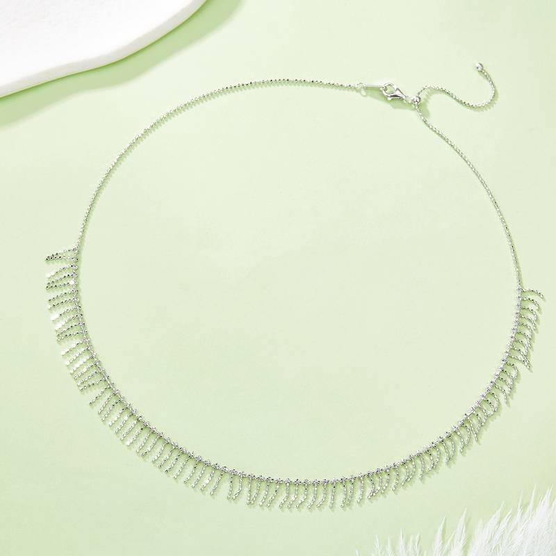 K009款S925银镀18K金意大利编织流苏款Necklace