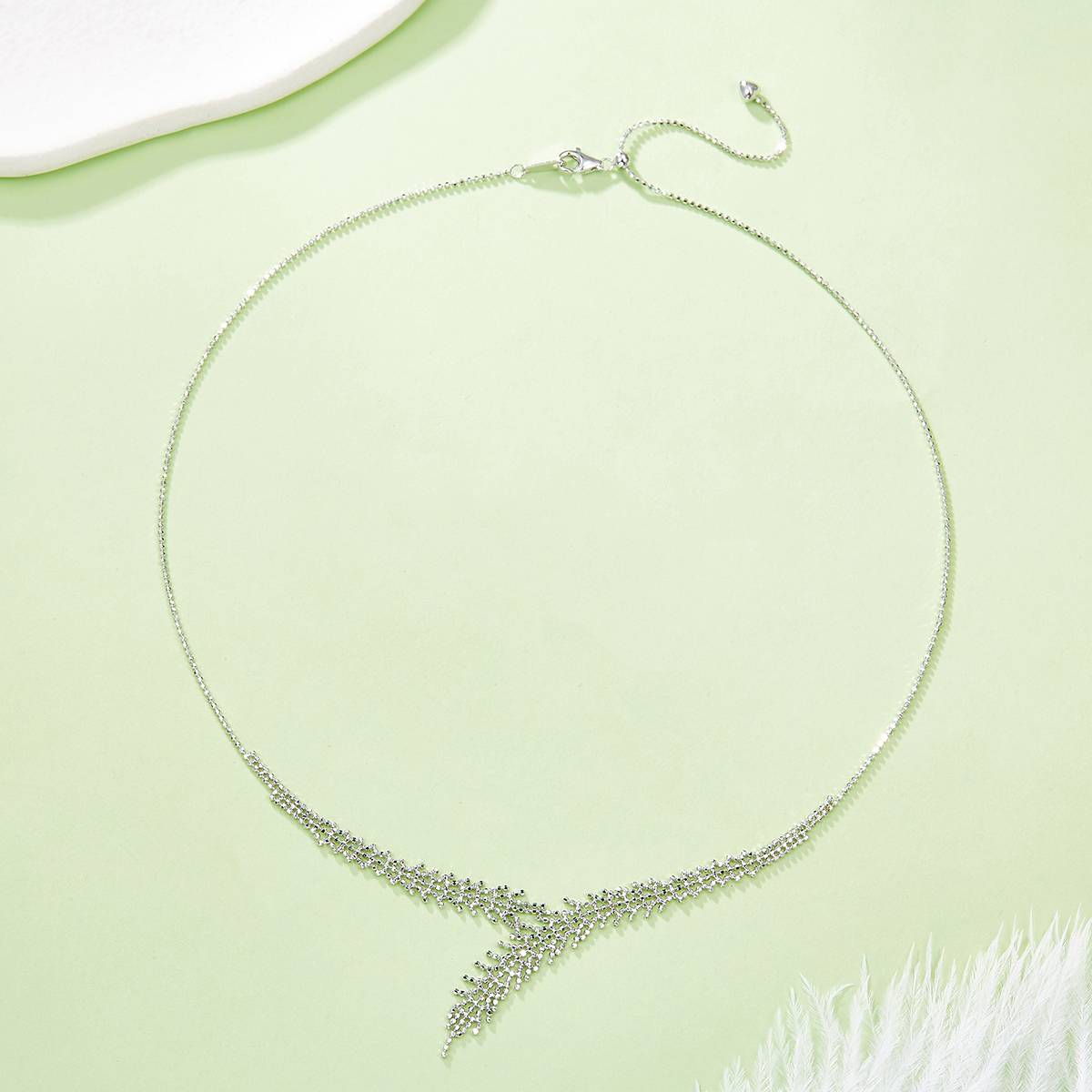 K006款S925银镀18K金意大利编织流苏款Necklace