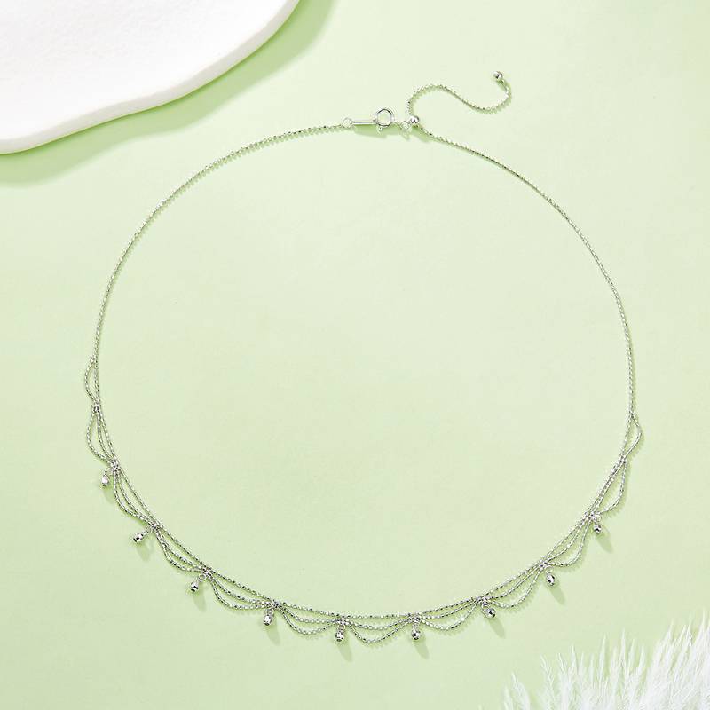 K002款S925银镀18K金意大利编织蕾丝款Necklace