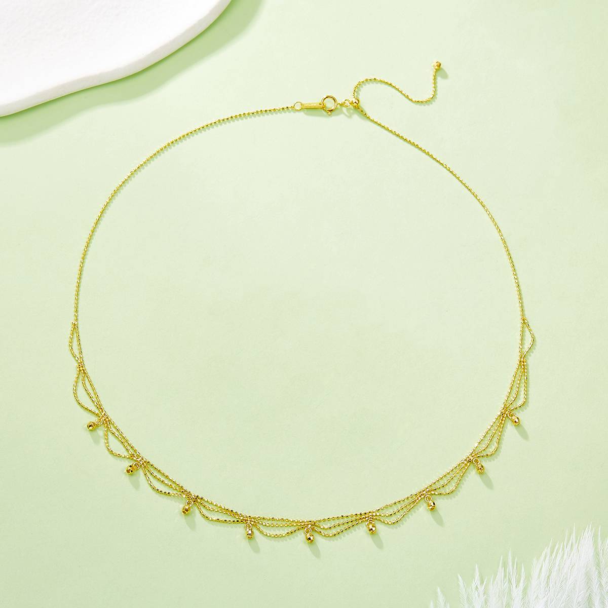 K002款S925银镀18K金意大利编织蕾丝款Necklace