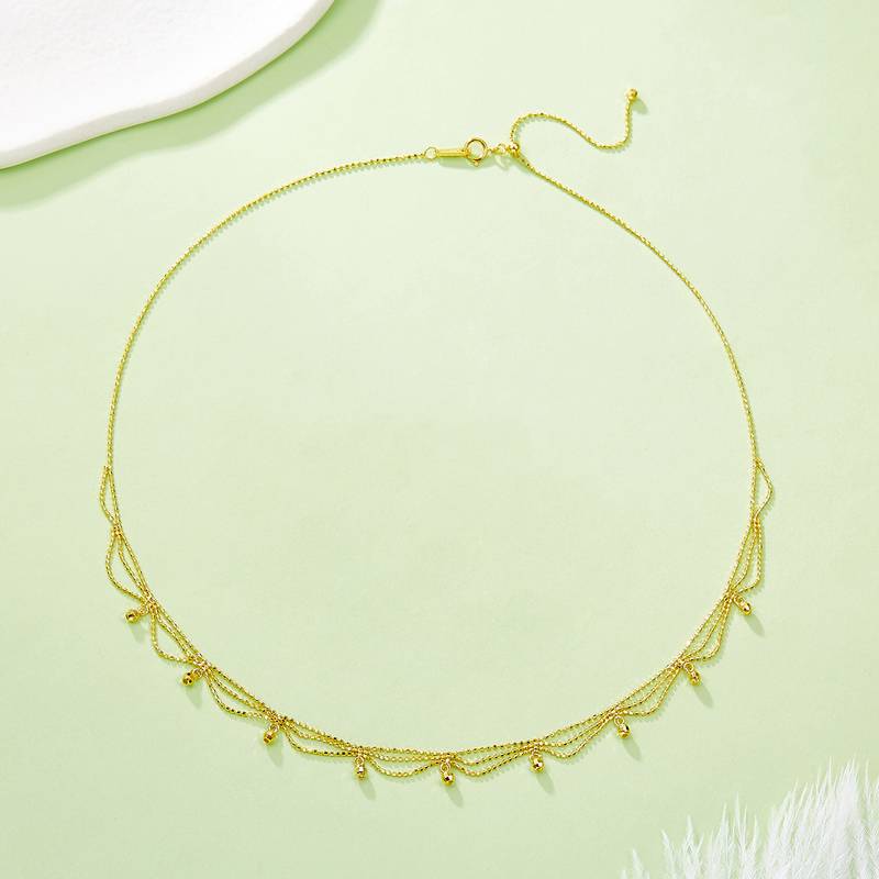 K002款S925银镀18K金意大利编织蕾丝款Necklace