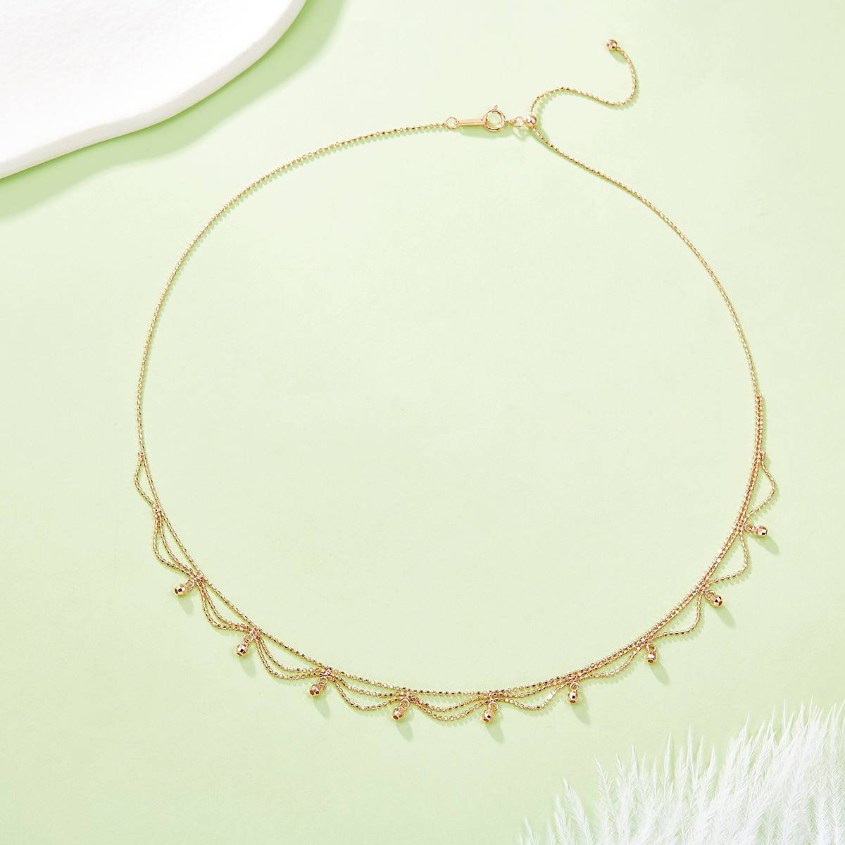 K002款S925银镀18K金意大利编织蕾丝款Necklace