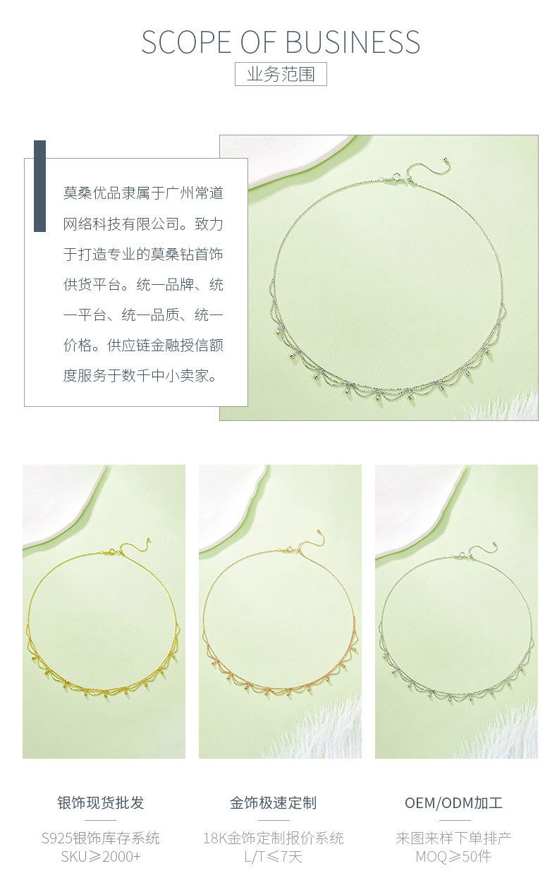 K002款S925银镀18K金意大利编织蕾丝款项链 - 3