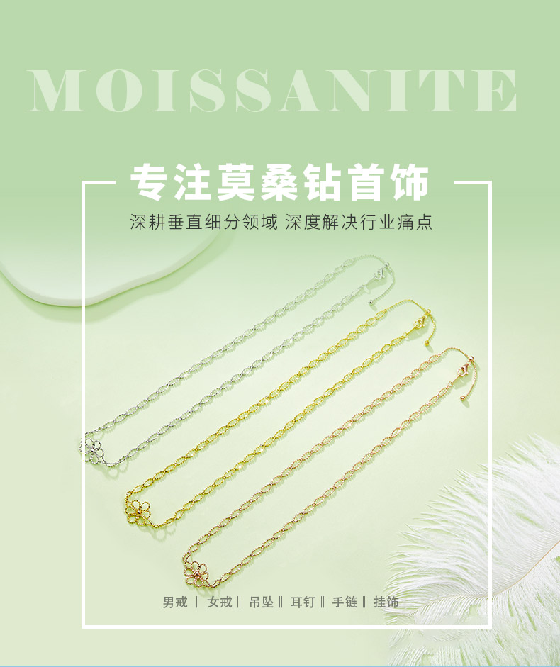 K001款S925银镀18K金意大利编织蕾丝款花朵项链 - 1