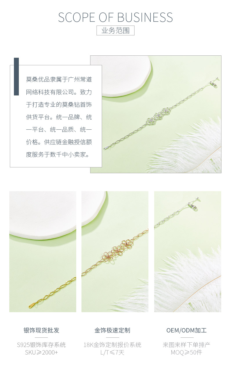 B007款S925银镀18K金意大利编织蕾丝款花朵手链 - 3