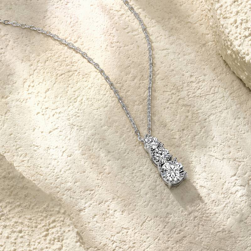 N15570款S925银镀18K白金MoissaniteNecklace1.8ct