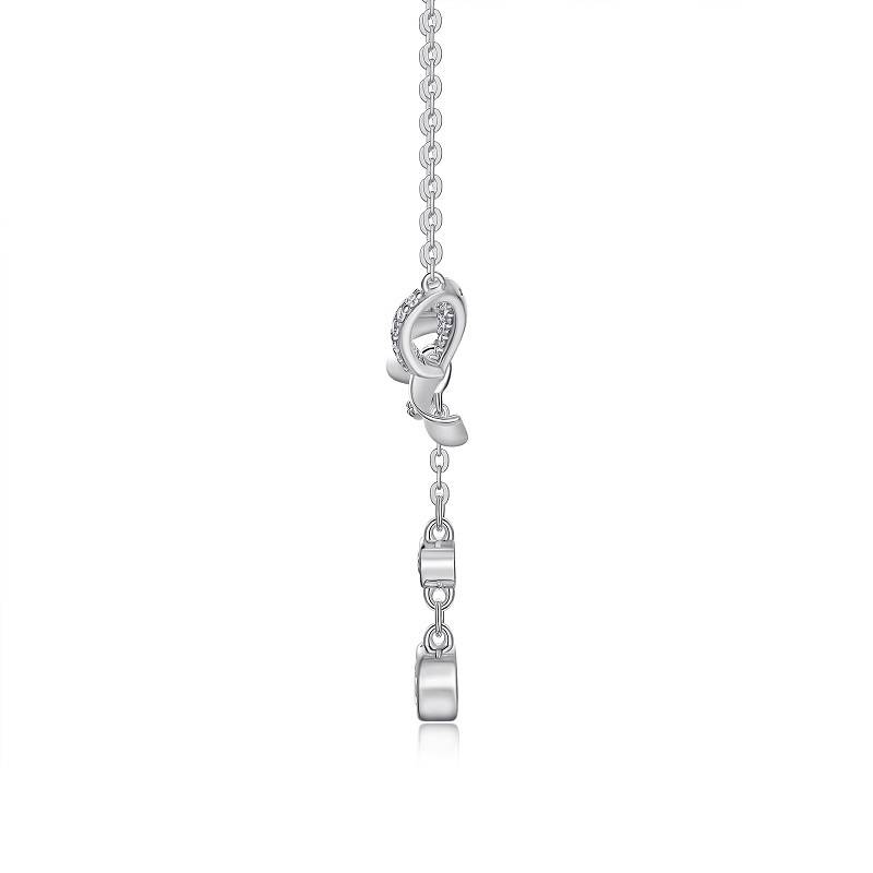 N15449款S925银镀18K白金蝴蝶结吊款MoissaniteNecklace0.96ct