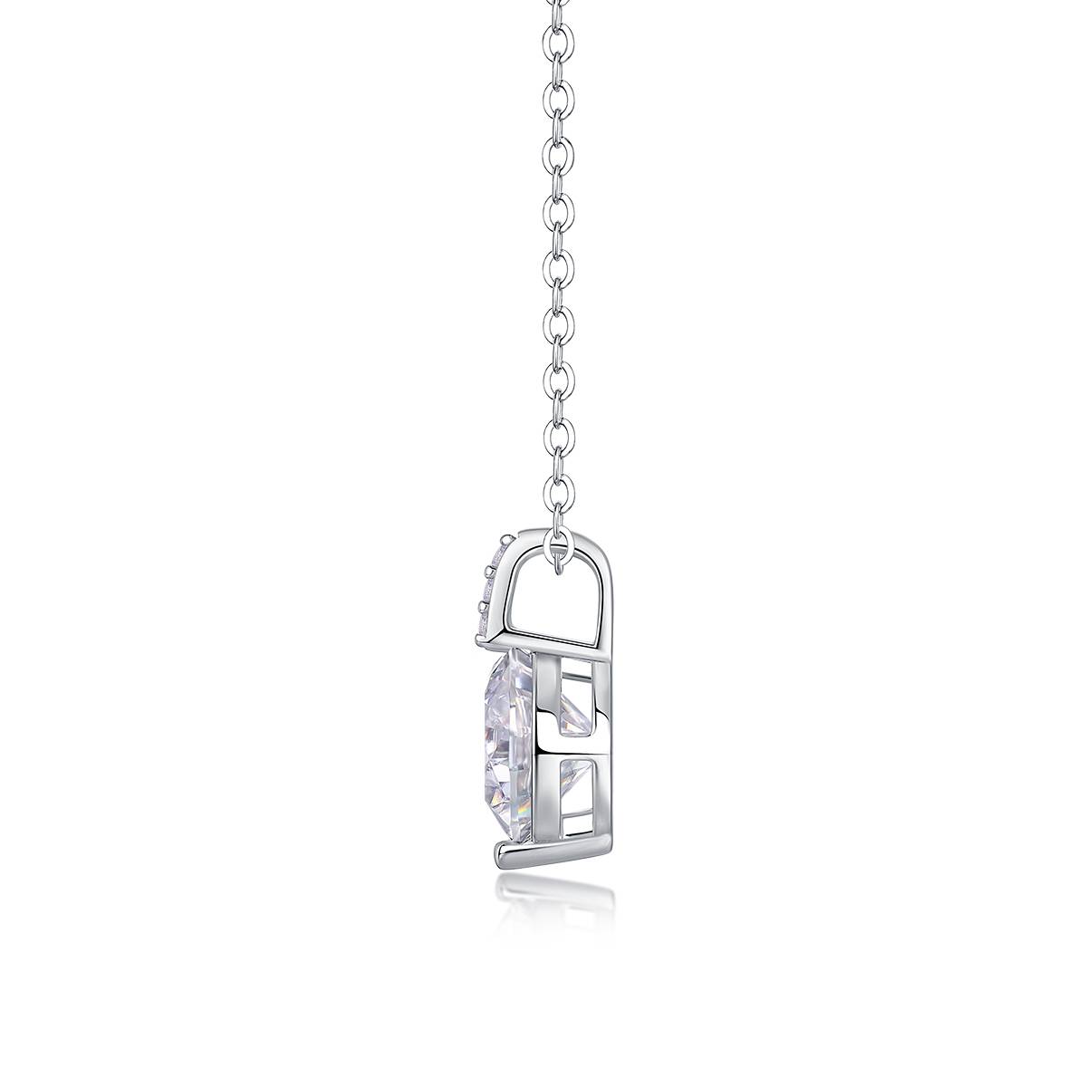 P13644-8.0款S925银镀18K白金简约MoissaniteNecklace2.0ct