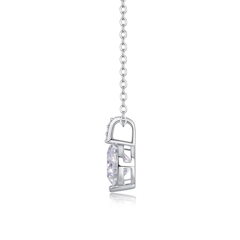 P13644-8.0款S925银镀18K白金简约MoissaniteNecklace2.0ct