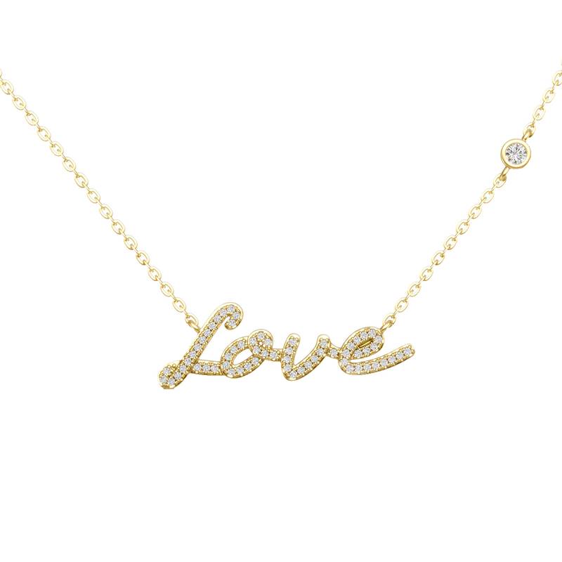 N15645款S925银镀18K白金LOVEMoissaniteNecklace0.41ct