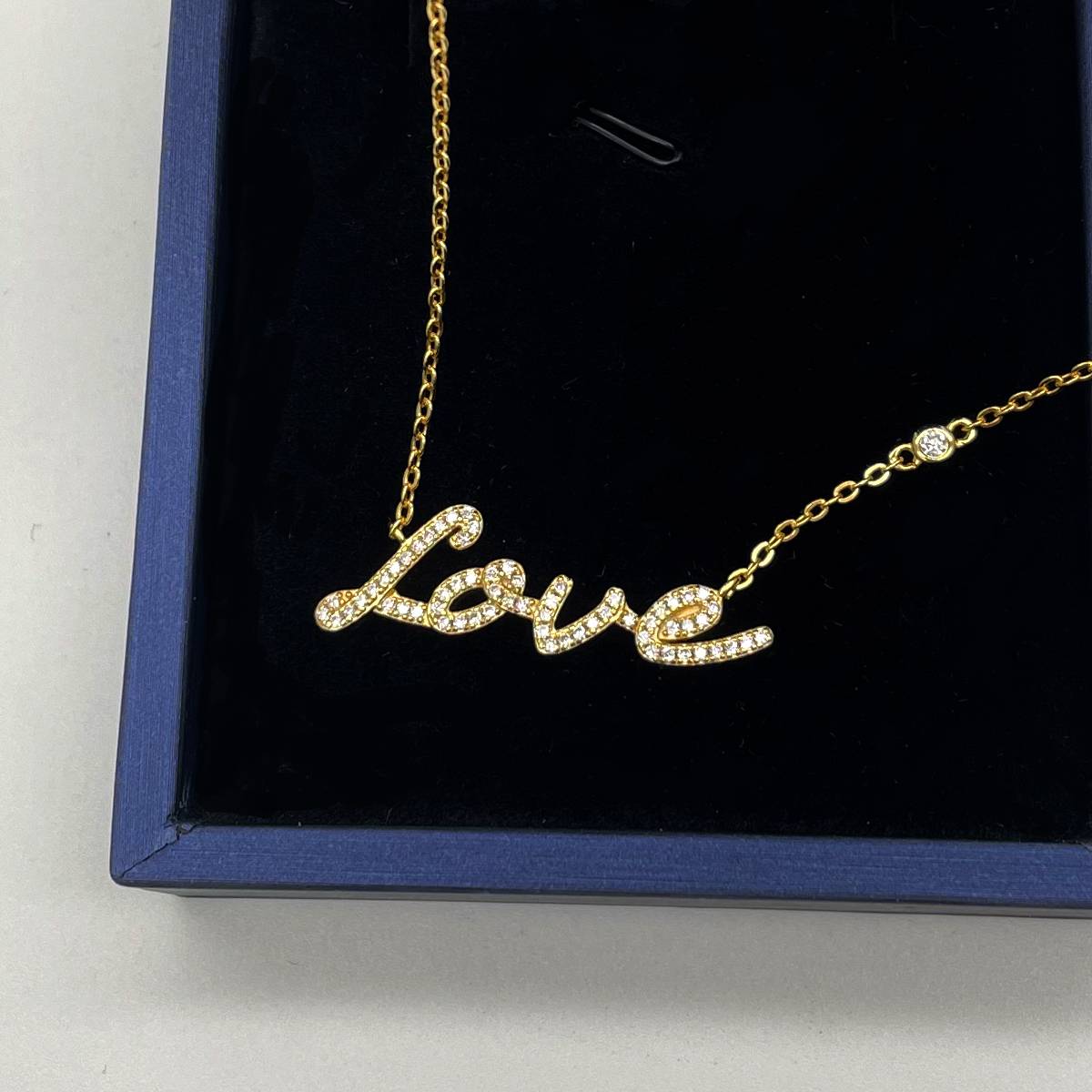 N15645款S925银镀18K白金LOVE莫桑钻项链0.41ct