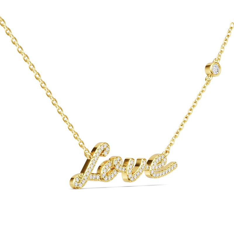 N15645款S925银镀18K白金LOVEMoissaniteNecklace0.41ct