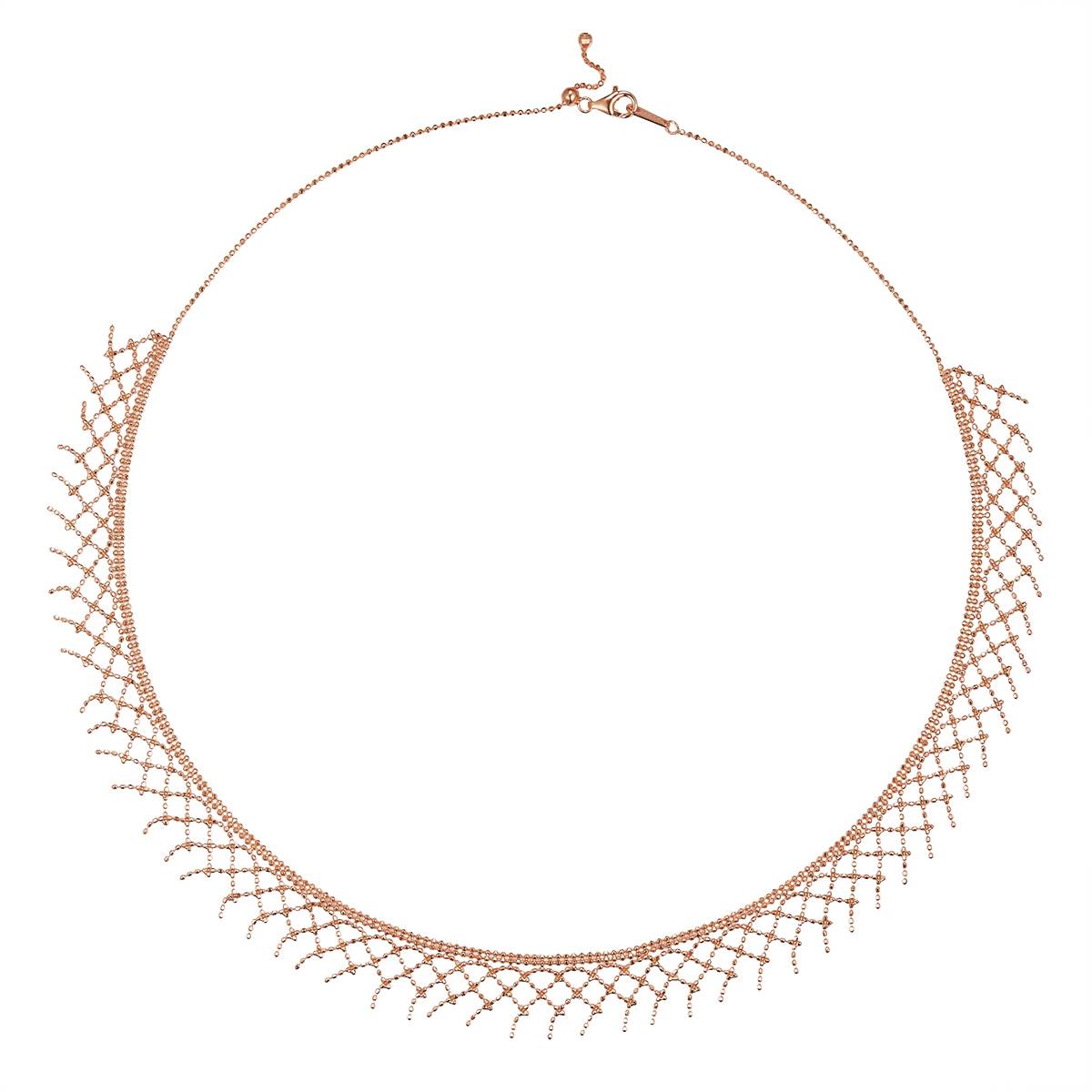 K010款S925银镀18K金意大利编织蕾丝款流苏Necklace