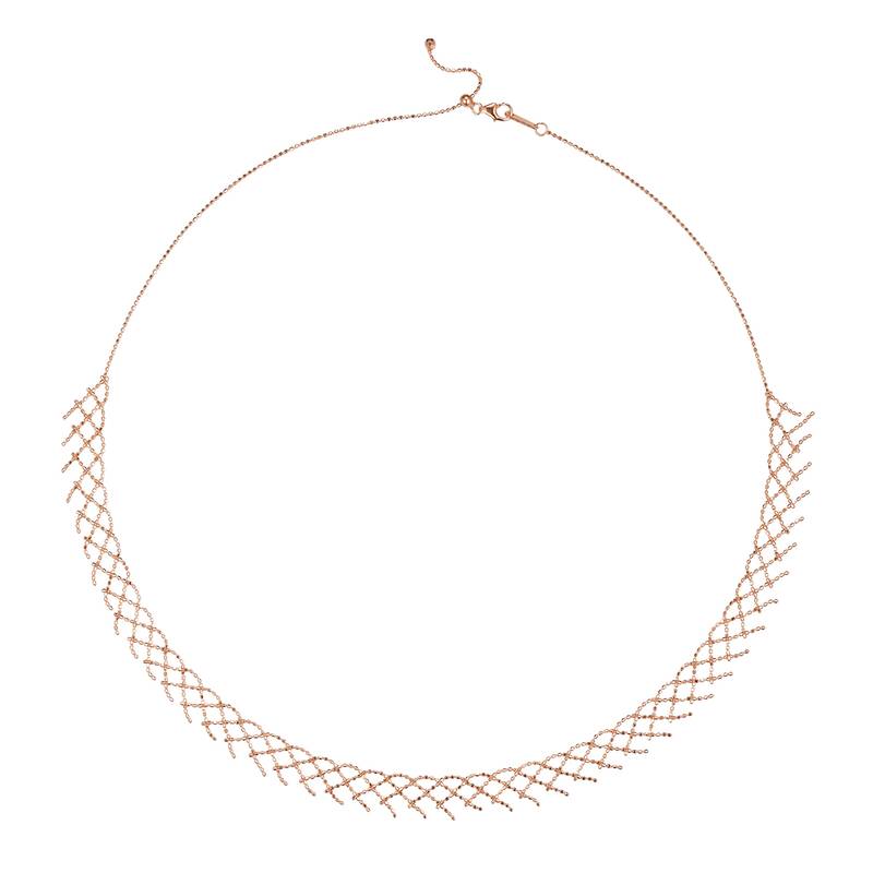K003款S925银镀18K金意大利编织蕾丝款流苏Necklace