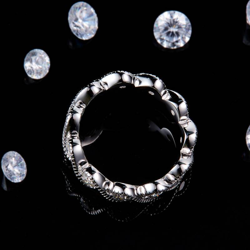 扭臂排戒Women's RingS925银镀白金定制选款副石Moissanite1.1ct