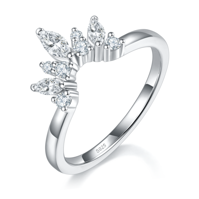 四爪主副戒S925银镀白金定制选款主副石Moissanite1.5ct
