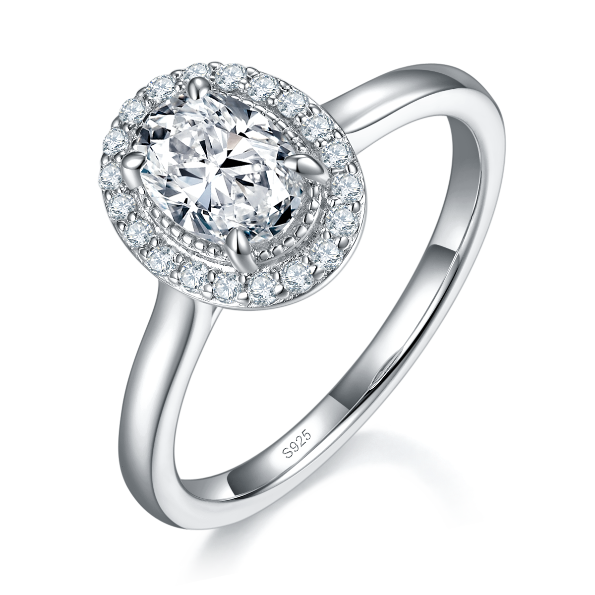Barearm Round Bag Women's Ring S925 Silver Plated Platinum Customized Selection Main Stone Moissanite 1.0ct/Side Stone Cubic Zirconia