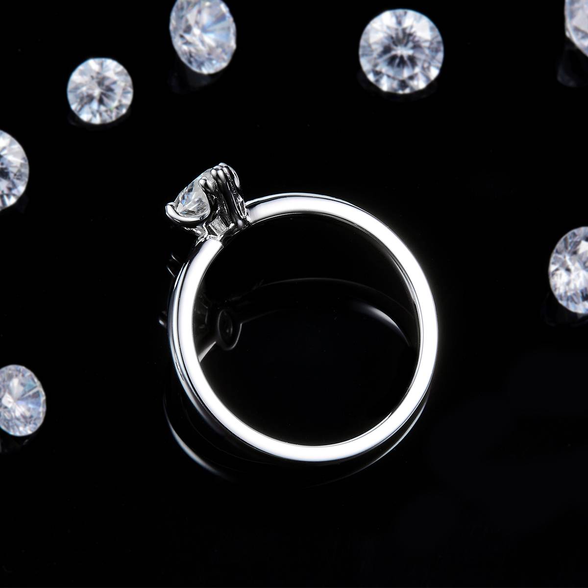 Marquis Diamond Women's Ring S925 Silver Plated Platinum Customized Selection Main Stone Moissanite 1.0ct