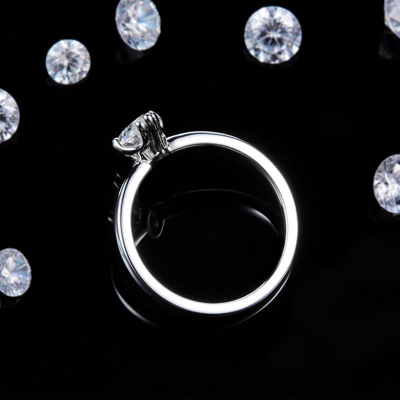 马眼钻Women's RingS925银镀白金定制选款主石Moissanite1.0ct