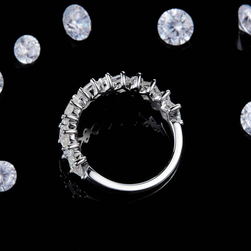 Fashion个性不规则Women's Ring排戒S925银镀白金定制选款副石Moissanite2.46ct