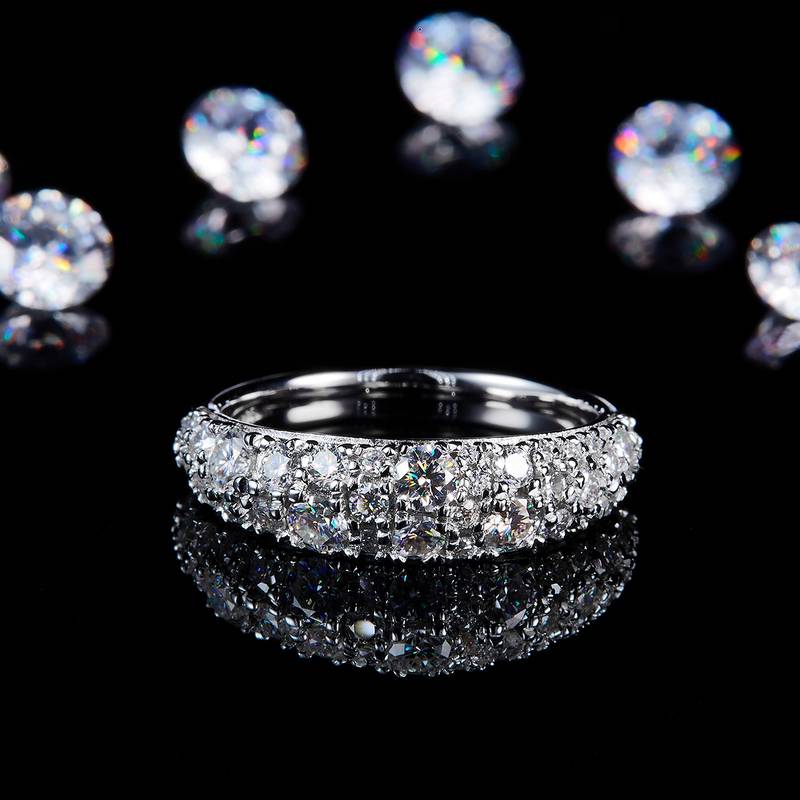满天星排戒S925银镀白金定制选款副石Moissanite1.17ct