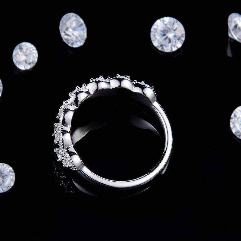 2.0mm排戒S925银镀白金定制选款副石Moissanite0.39ct