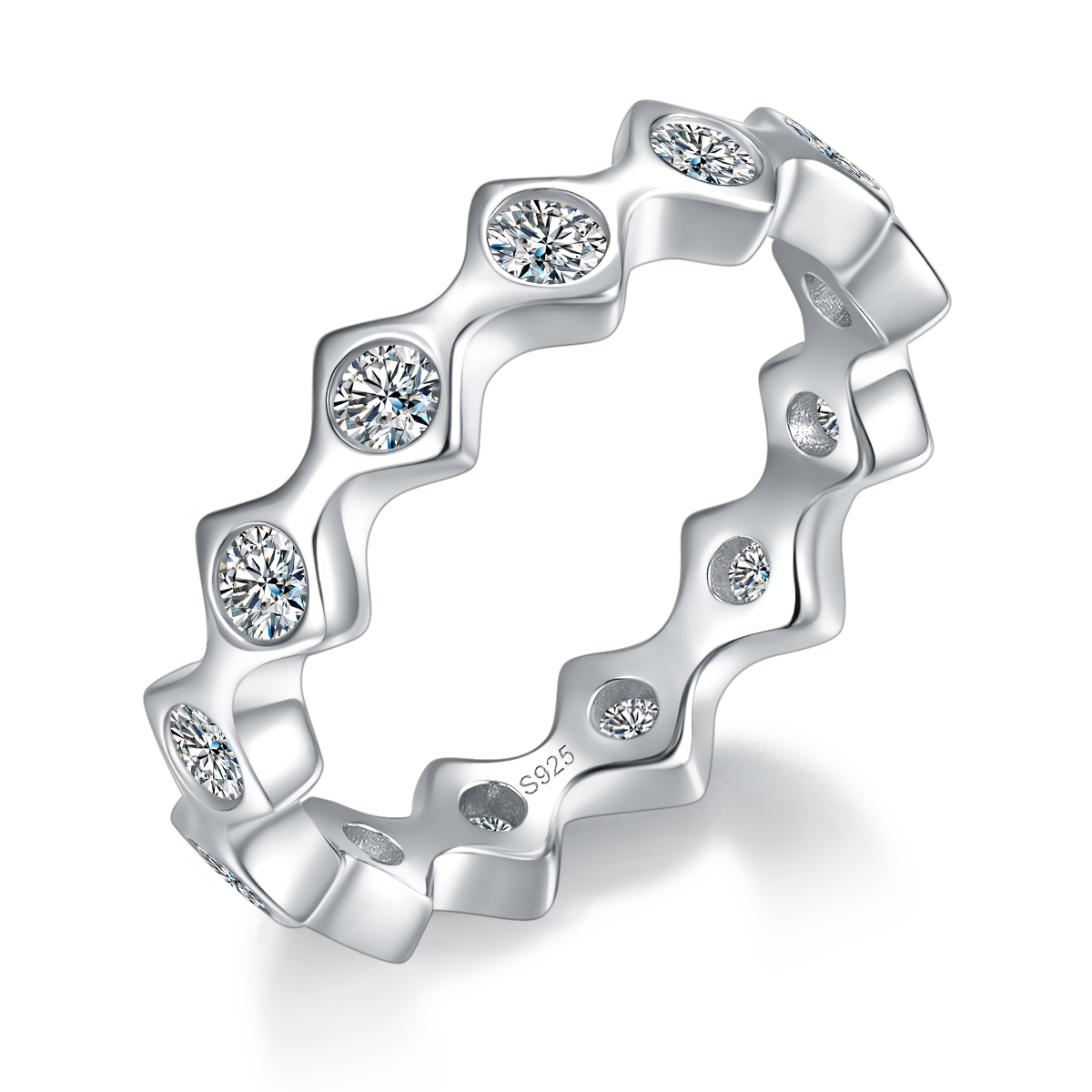 Star shaped Bracelet S925 Silver Plated Platinum Customized Selection Side Stone Moissanite 0.78ct