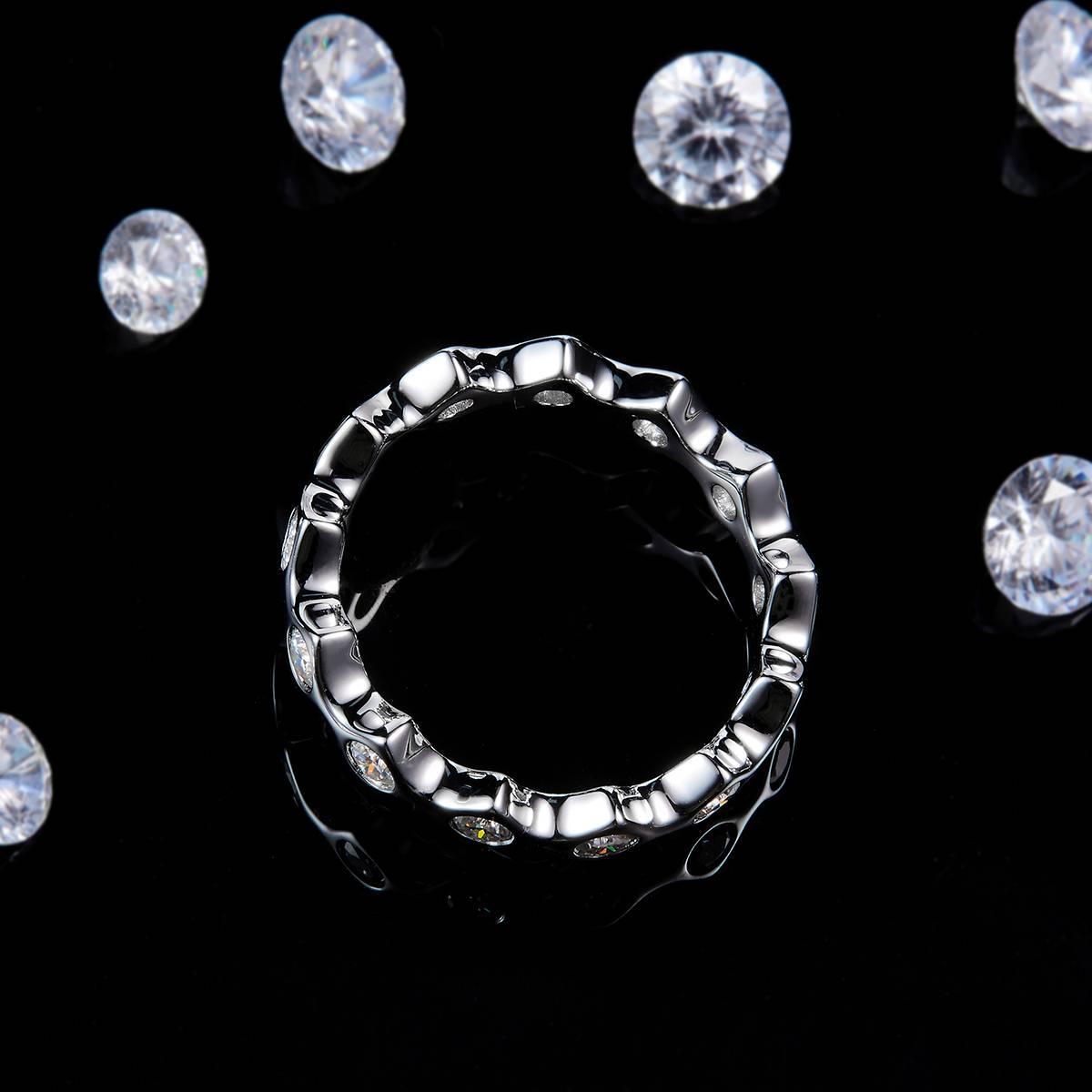 Star shaped Bracelet S925 Silver Plated Platinum Customized Selection Side Stone Moissanite 0.78ct