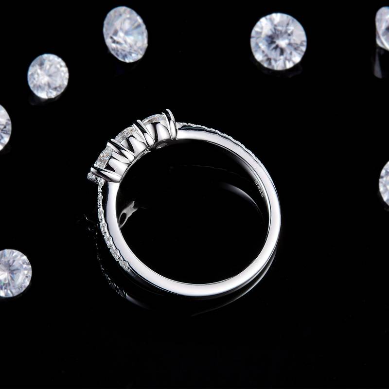 三生石排戒S925银镀白金定制选款副石Moissanite0.81ct