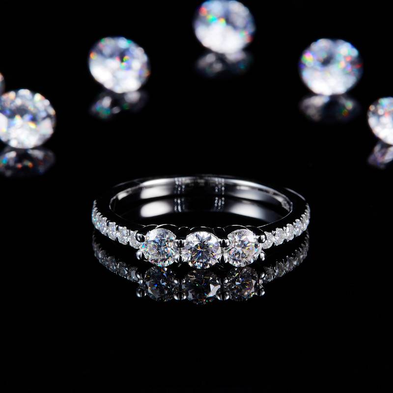三生石排戒S925银镀白金定制选款副石Moissanite0.81ct