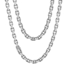 MP0030-7.3mm款S925银镀18K白金莫桑钻满镶嘻哈风高级方扣项链12ct 1