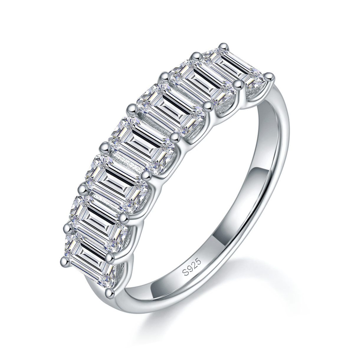 女戒S925银镀白金定制选款莫桑钻3.5ct