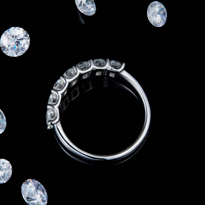 女戒S925银镀白金定制选款莫桑钻3.5ct