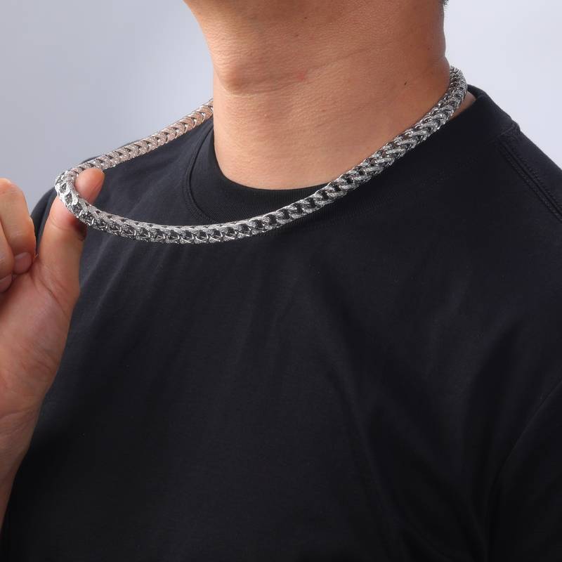 MP0032-7mm款S925银镀18K白金嘻哈风Luxury满镶Moissanite立体古巴Necklace