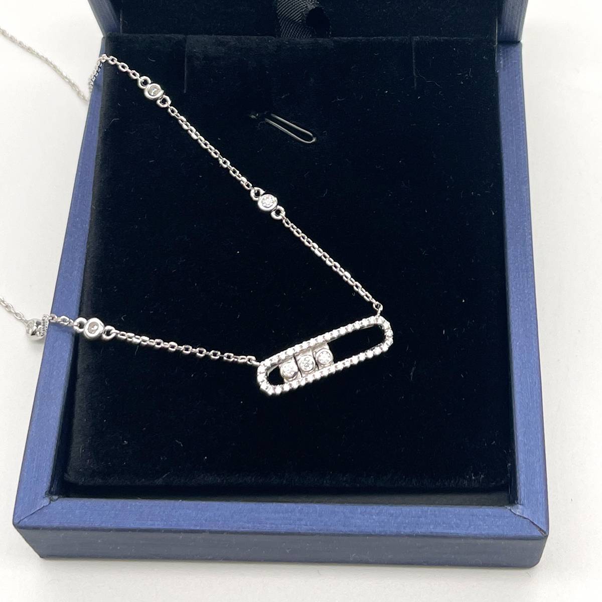 P221225009款S925银镀18K白金灵动莫桑钻项链0.36ct