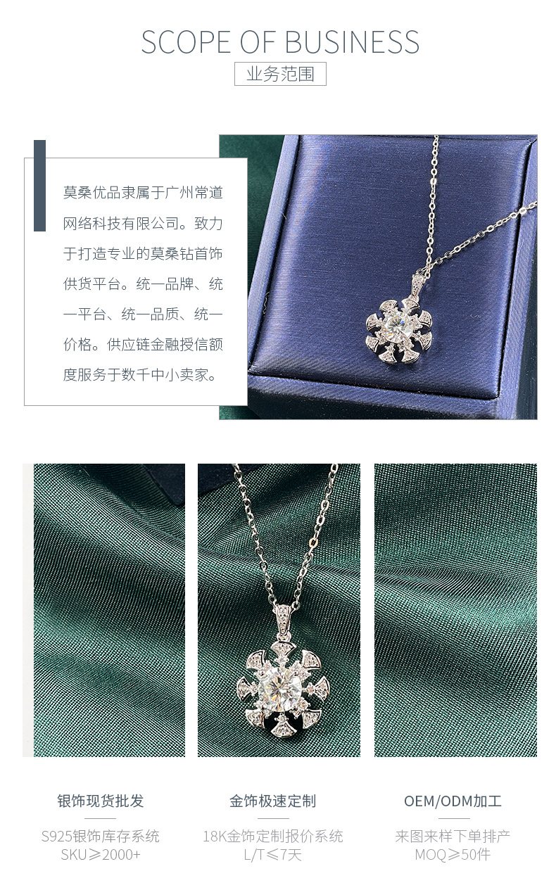 P230223021款S925银镀18K白金莫桑钻风车吊坠主石1.0ct - 3