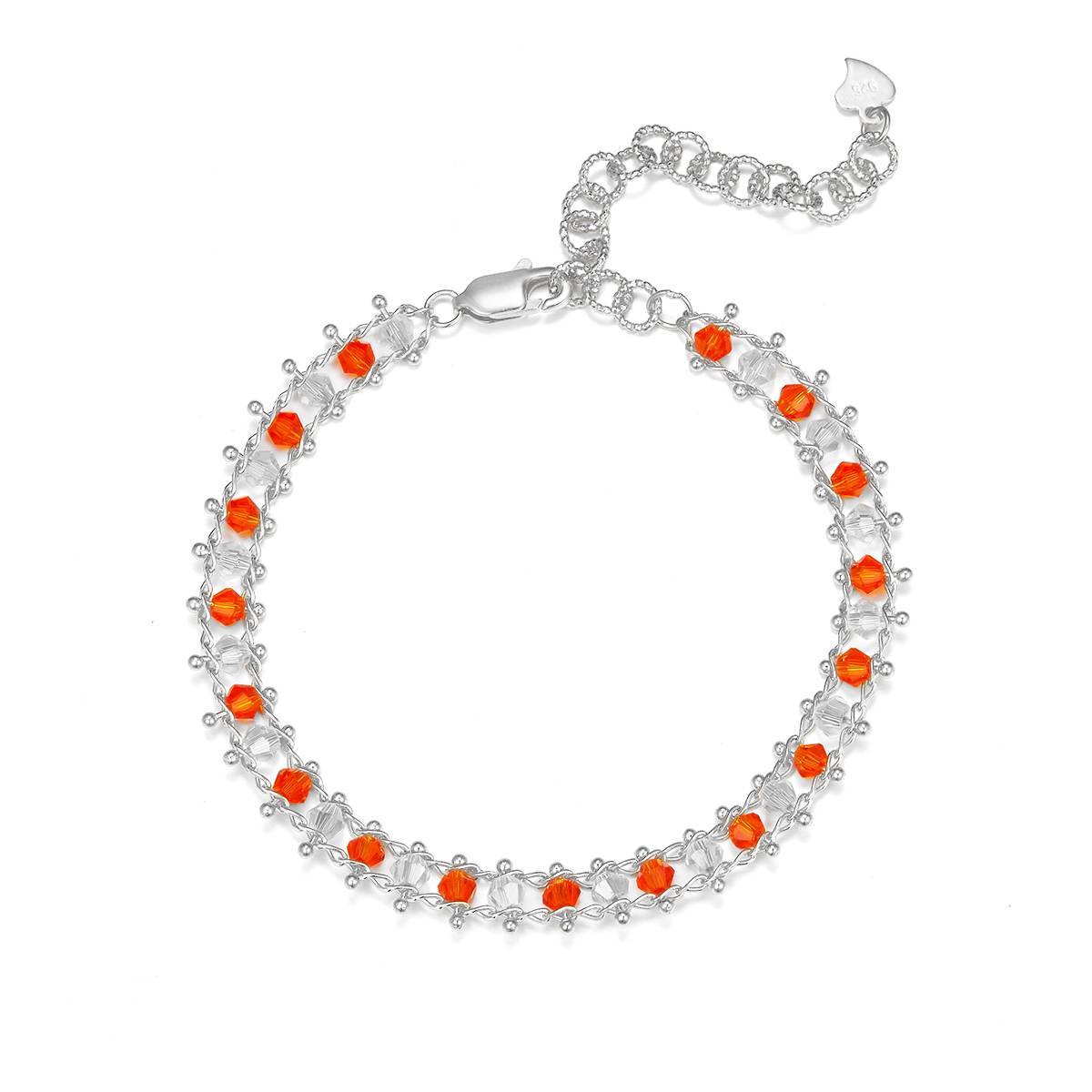 B020/B021/B024款S925银镀18K金合成水晶意大利编织工艺Bracelet