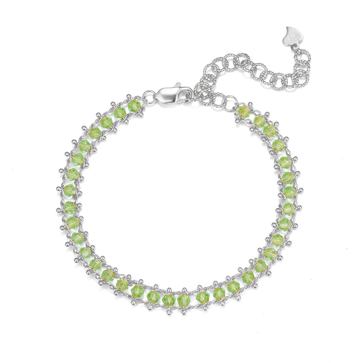 B020/B021/B024款S925银镀18K金合成水晶意大利编织工艺Bracelet