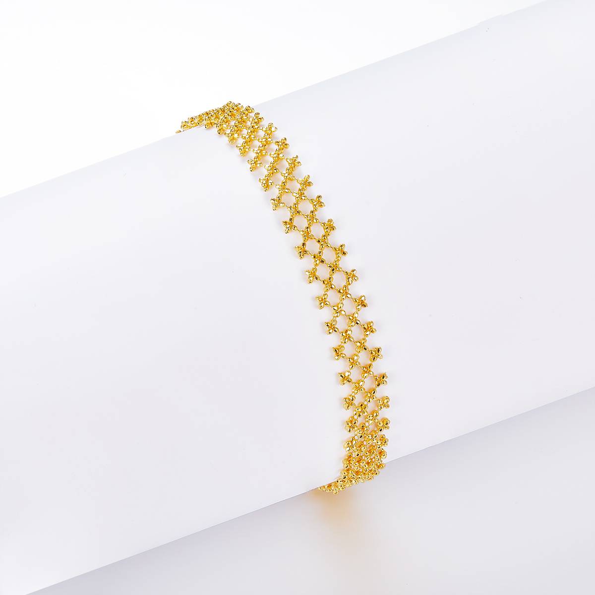 B011款S925银镀18K金意大利蕾丝编织工艺Bracelet