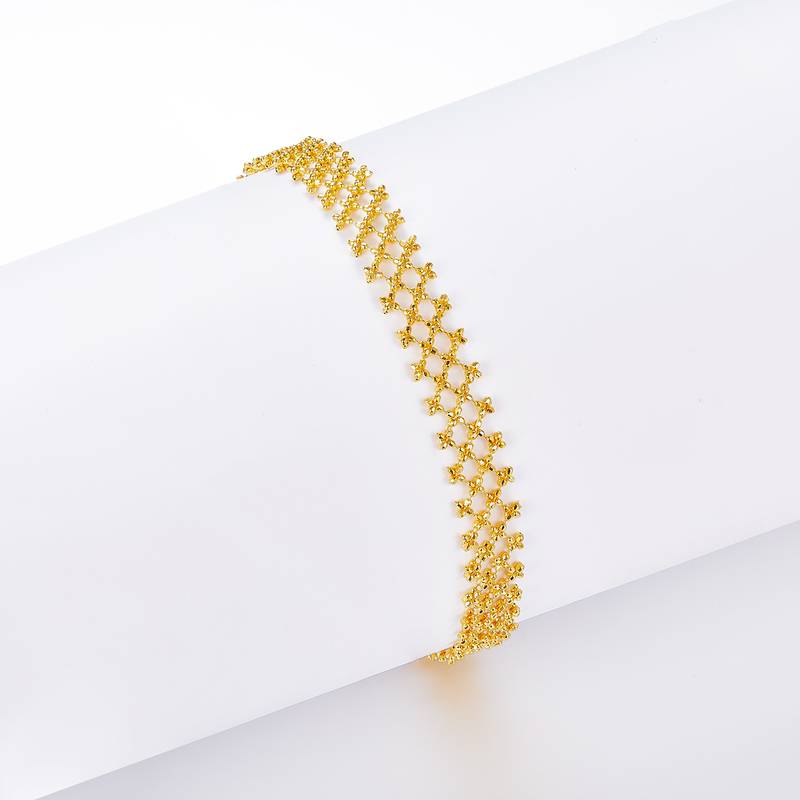 B011款S925银镀18K金意大利蕾丝编织工艺Bracelet