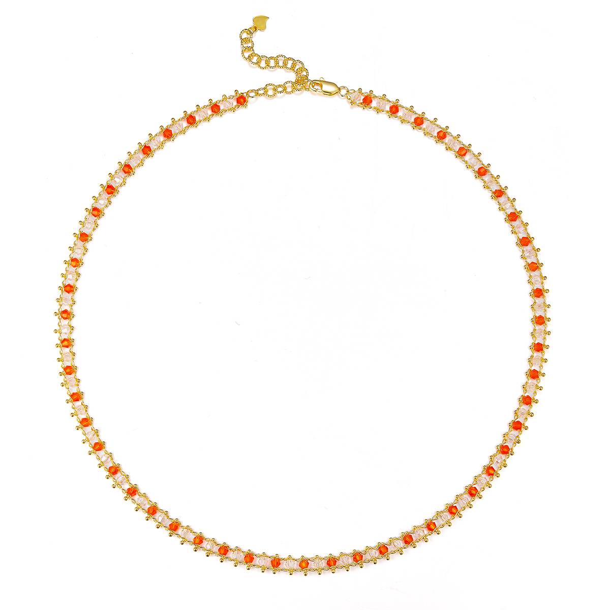 K028/29/26款S925银镀18K合成水晶意大利编织Necklace