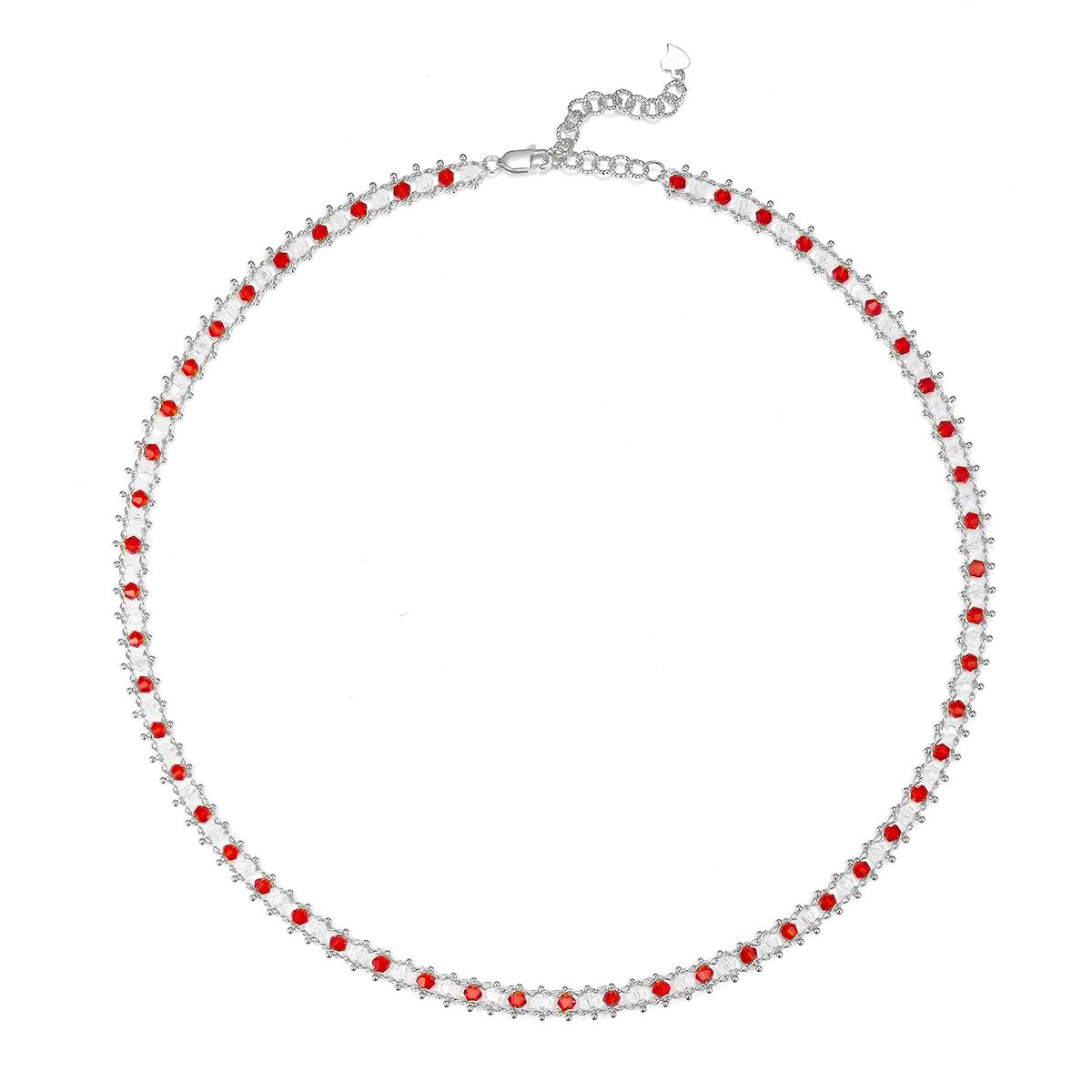 K028/29/26款S925银镀18K合成水晶意大利编织Necklace