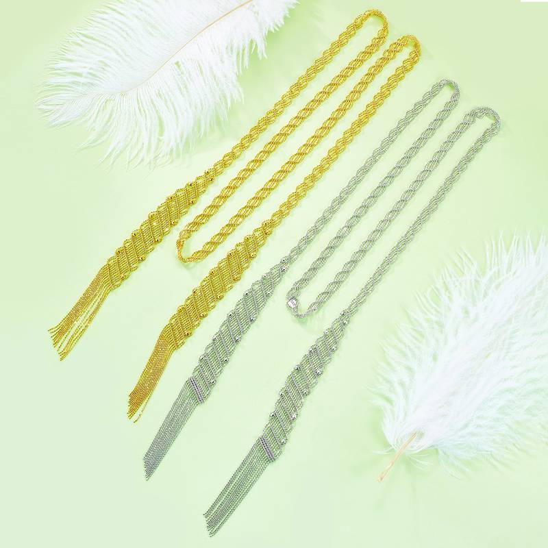 N003款S925银镀18K金意大利蕾丝编制工艺长款Necklace